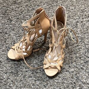 Jessica Simpson Tan Strappy Heels